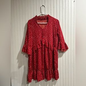 Red polka dot dress